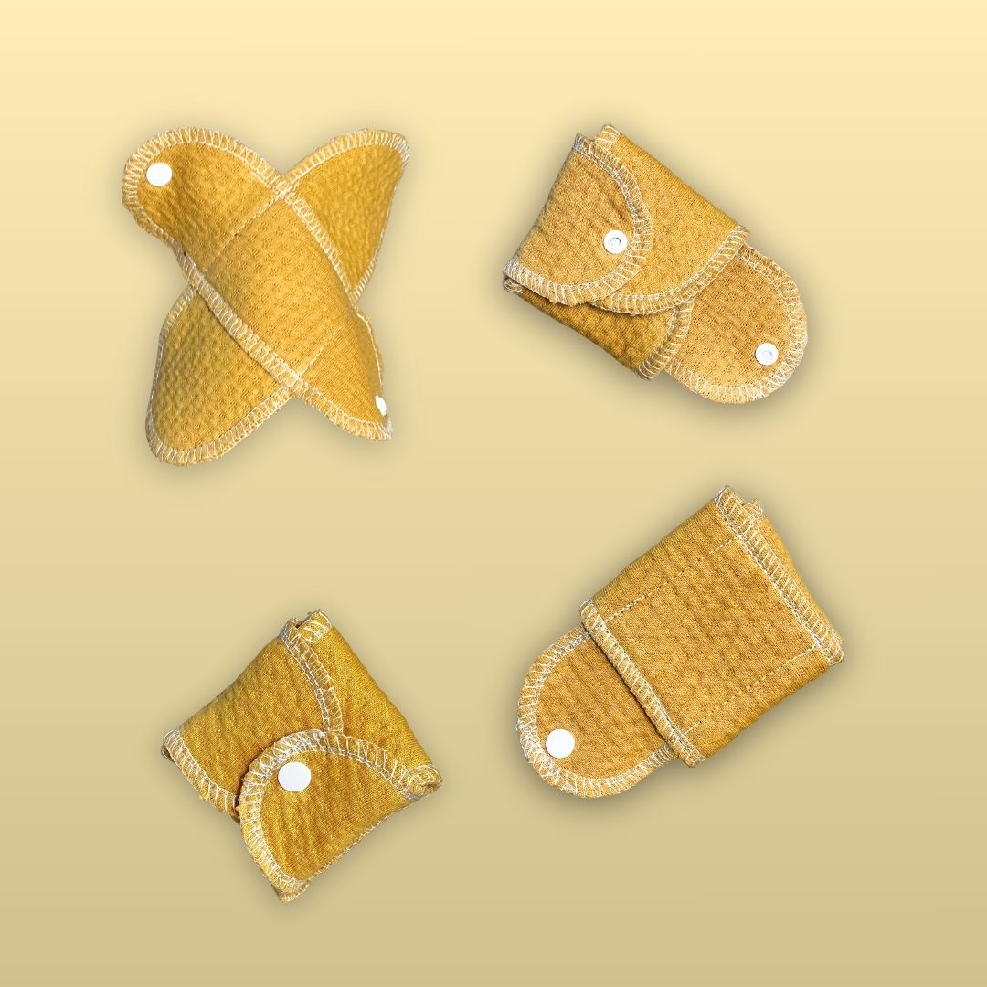 Close-up of breathable cotton menstrual pad – no plastic layer