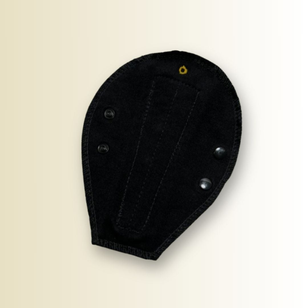 Reusable black cotton thong pad ideal for light flow and daily wea