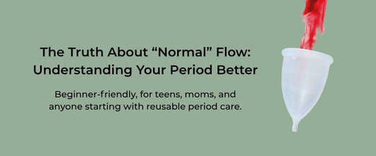 Educational chat showing spotting, light, medium and heavy menstrual flow levels- guide by Hume’s Period Care.
