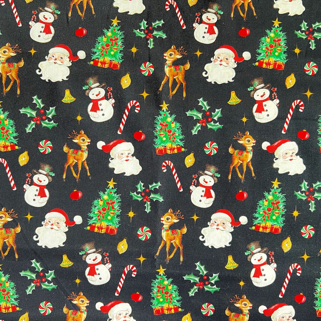 Reusable Christmas cheer print pad with Santa and reindeer print 