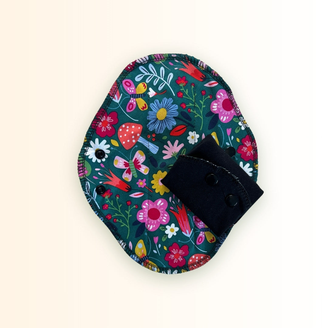 Reusable cloth pad in Colorful Garden print from Hume’s Period Care.