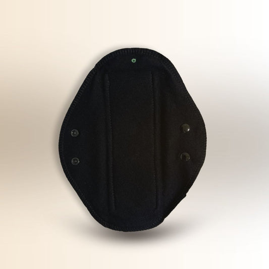 Hume’s Period Care reusable day pad in black print – washable cloth pad for light to heavy flow
