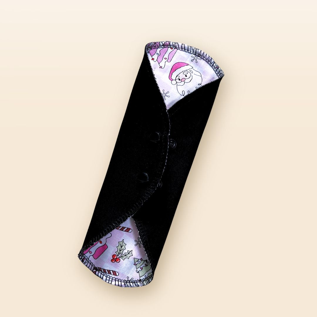 Holiday Edition Reusable Cloth Pad, Christmas Print, Organic Cotton Core