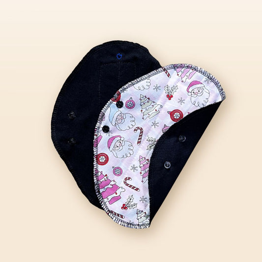 Holiday Edition Reusable Cloth Pad, Christmas Print, Organic Cotton Core