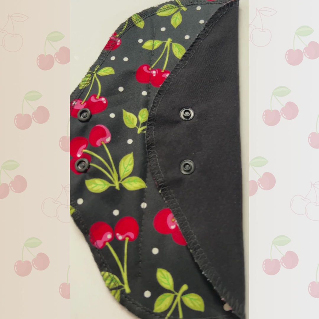 Video showing the Cherry reusable day pad in detail by Hume’s Period Care.