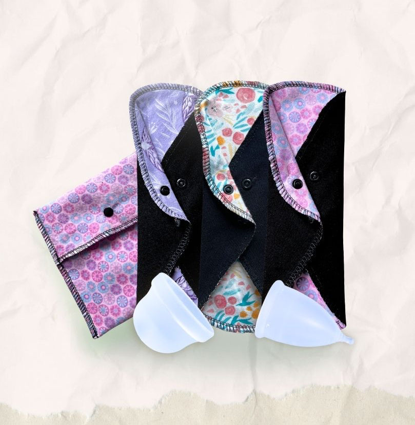 Hume’s reusable cloth pads, menstrual cup and menstrual disc options